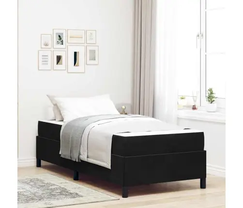 Gultas Rāmis Cits Melns Un Balts Un Melns 100 X 200 Cm Samts Vidaxl