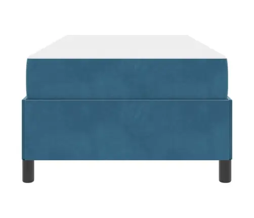 Gultas Rāmis Cits Tumši Zils Un Balts 100 X 200 Cm Samts Vidaxl