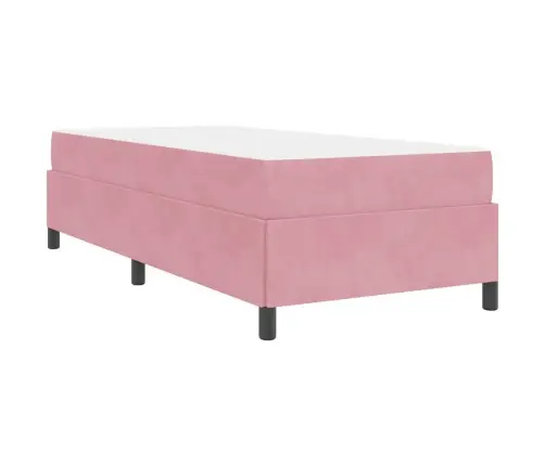 Gultas Rāmis Cits Rozā Un Balts 100 X 200 Cm Samts Vidaxl