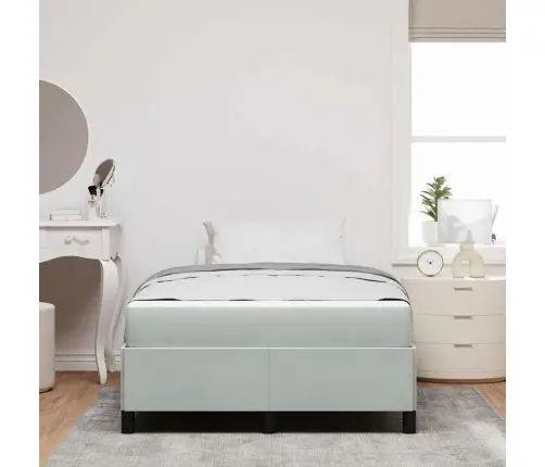 Voodi Raam Madratsiga Helehall 120 X 190 Cm Kangas