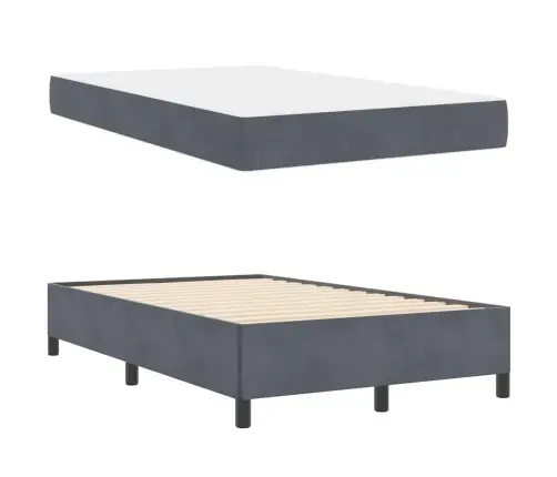 Voodi Raam Madratsiga Tumehall 120 X 190 Cm Kangas