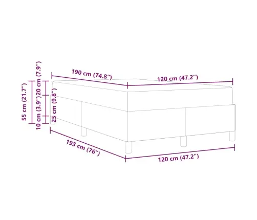 Gultas Rāmis Cits Tumši Zaļa Un Balta 120 X 190 Cm Samts Vidaxl
