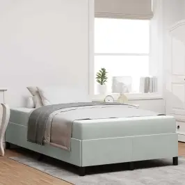 Lovos Rėmas Su Čiužiniu Šviesiai Pilka 120 X 200 Cm Audinys