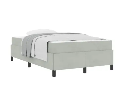 Lovos Rėmas Su Čiužiniu Šviesiai Pilka 120 X 200 Cm Audinys