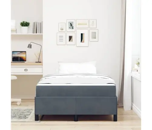 Voodi Raam Madratsiga Tumehall 120 X 200 Cm Kangas