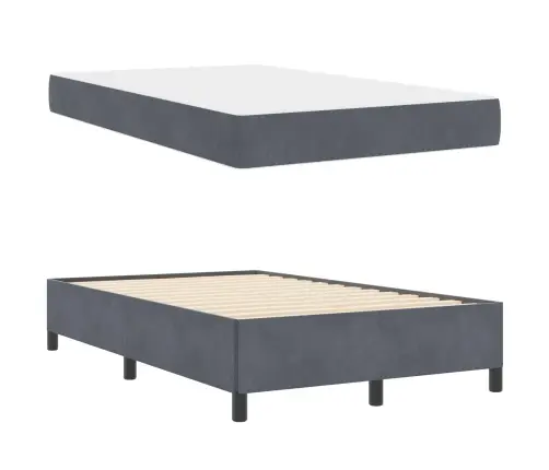 Voodi Raam Madratsiga Tumehall 120 X 200 Cm Kangas