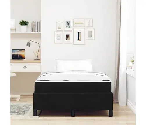 Voodi Raam Madratsiga Must 120 X 200 Cm Kangas