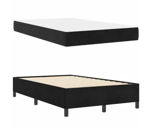 Voodi Raam Madratsiga Must 120 X 200 Cm Kangas