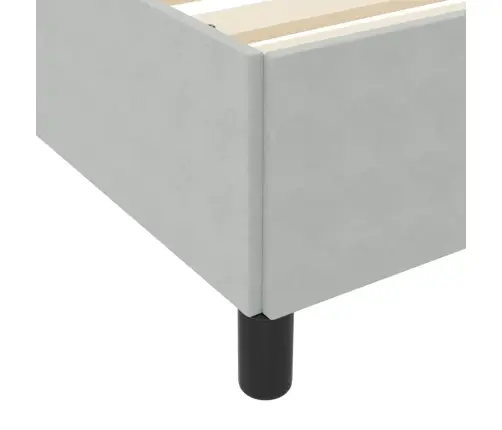 Gultas Rāmis Cits Balts Un Gaismi Pelēks 140 X 200 Cm Samts Vidaxl