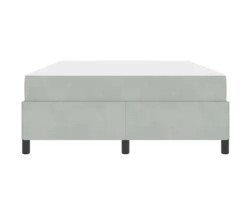 Gultas Rāmis Cits Balts Un Gaismi Pelēks 140 X 200 Cm Samts Vidaxl