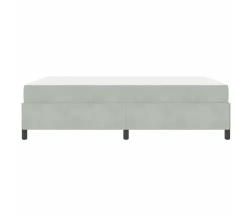 Gultas Rāmis Cits Balts Un Gaismi Pelēks 140 X 200 Cm Samts Vidaxl