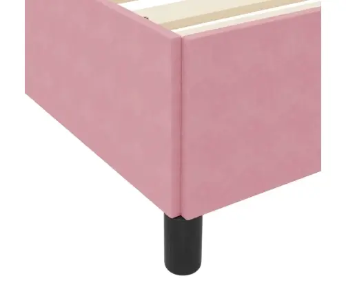 Gultas Rāmis Cits Rozā Un Balts 140 X 200 Cm Samts Vidaxl