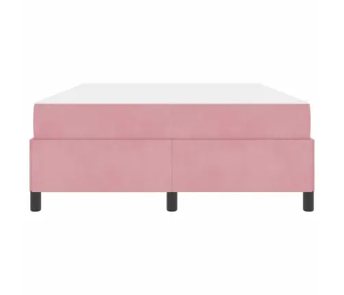 Gultas Rāmis Cits Rozā Un Balts 140 X 200 Cm Samts Vidaxl