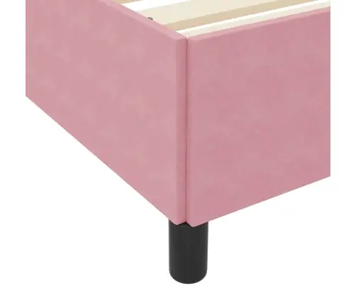 Gultas Rāmis Cits Rozā Un Balts 160 X 200 Cm Samts Vidaxl