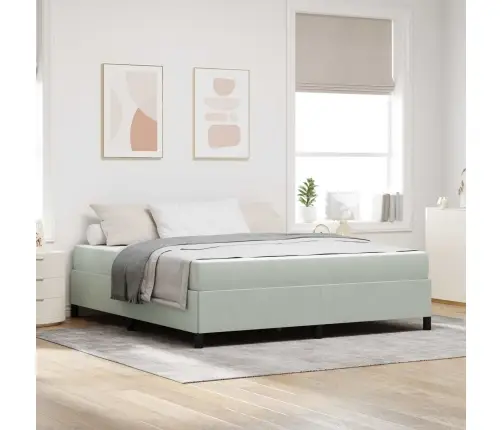 Voodi Raam Madratsiga Helehall 180 X 200 Cm Kangas