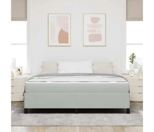 Voodi Raam Madratsiga Helehall 180 X 200 Cm Kangas