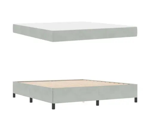 Lovos Rėmas Su Čiužiniu Šviesiai Pilka 180 X 200 Cm Audinys