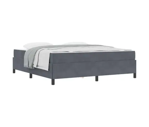 Gultas Rāmis Cits Balts Un Gaismi Pelēks 180 X 200 Cm Samts Vidaxl