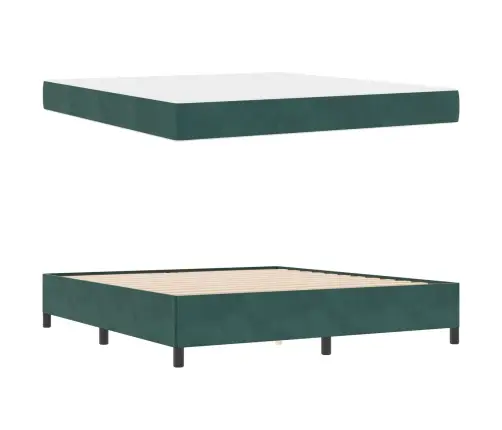 Voodi Raam Madratsiga Tume Rohelise 180 X 200 Cm Kangas