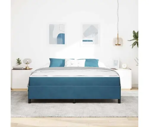 Lovos Rėmas Su Čiužiniu Tamsiai Mėlyna 180 X 200 Cm Audinys