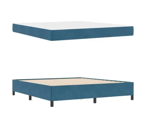 Lovos Rėmas Su Čiužiniu Tamsiai Mėlyna 180 X 200 Cm Audinys