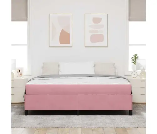 Voodi Raam Madratsiga Roosa 180 X 200 Cm Kangas