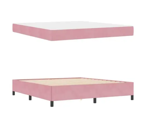 Voodi Raam Madratsiga Roosa 180 X 200 Cm Kangas