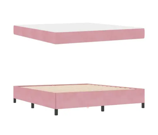 Voodi Raam Madratsiga Roosa 180 X 200 Cm Kangas