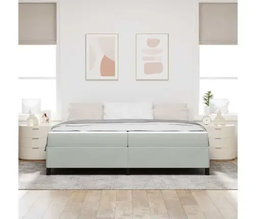 Lovos Rėmas Su Čiužiniu Šviesiai Pilka 200 X 200 Cm Audinys