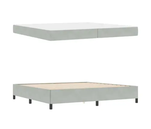 Lovos Rėmas Su Čiužiniu Šviesiai Pilka 200 X 200 Cm Audinys