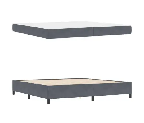 Lovos Rėmas Su Čiužiniu Tamsiai Pilka 200 X 200 Cm Audinys