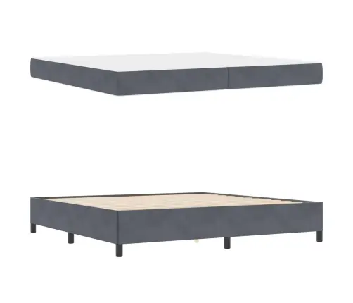 Lovos Rėmas Su Čiužiniu Tamsiai Pilka 200 X 200 Cm Audinys