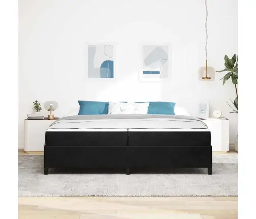 Gultas Rāmis Cits Melns Un Balts Un Melns 200 X 200 Cm Samts Vidaxl