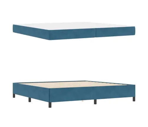 Voodi Raam Madratsiga Tumesinine 200 X 200 Cm Kangas