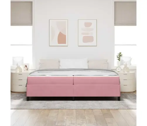 Voodi Raam Madratsiga Roosa 200 X 200 Cm Kangas