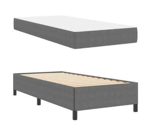 Gultas Rāmis Cits Gaiši Pelēka 90 X 190 Cm Korduroja Audums Vidaxl