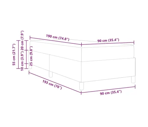 Gultas Rāmis Cits Gaiši Pelēks 90 X 190 Cm Korduroja Audums Vidaxl