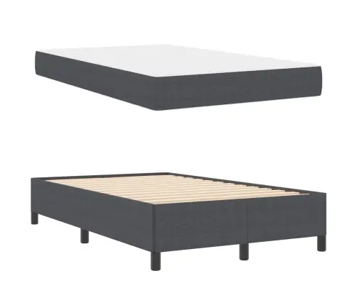 Gultas Rāmis Ar Matraci Tumši Pelēks 120 X 190 Cm Audums Vidaxl