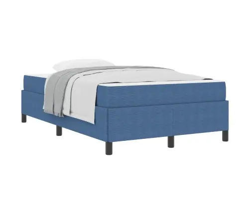 Gultas Rāmis Ar Matraci Zila 120 X 190 Cm Audums Vidaxl