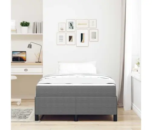 Lovos Rėmas Su Čiužiniu Šviesiai Pilka 120 X 200 Cm Audinys