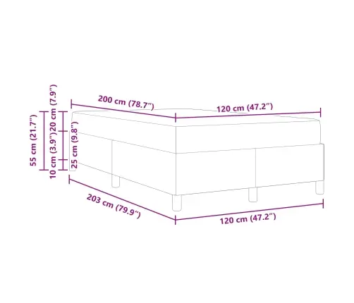 Gultas Rāmis Tumši Pelēka 120 X 200 Cm Korduroja Audums Vidaxl