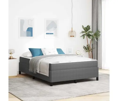 Voodi Raam Madratsiga Helehall 140 X 200 Cm Kangas