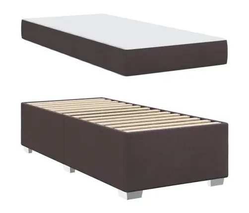 Voodi Raam Madratsiga Tume Pruun 80 X 200 Cm Kangas