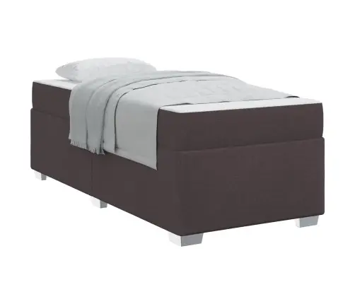 Voodi Raam Madratsiga Tume Pruun 80 X 200 Cm Kangas