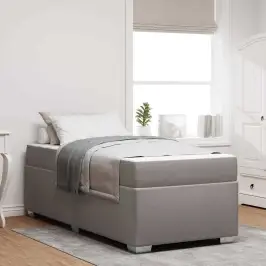 Lovos Rėmas Su Čiužiniu Taupe 80 X 200 Cm Audinys Lovos Rėmas Su Čiužiniu Taupe 80 X 200 Cm Audinys