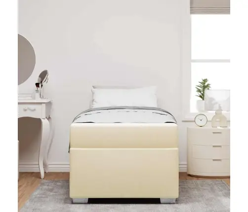 Voodi Raam Madratsiga Cream 80 X 200 Cm Kangas