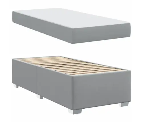 Gultas Rāmis Cits Gaiši Pelēka 90 X 190 Cm Audums Vidaxl