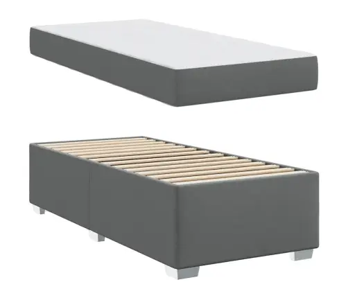 Gultas Rāmis Cits Tumši Pelēka 90 X 190 Cm Audums Vidaxl