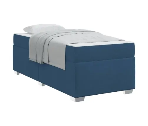 Gultas Rāmis Cits Zila 90 X 190 Cm Audums Vidaxl