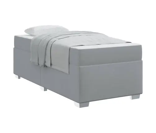 Gultas Rāmis Cits Gaiši Pelēka 90 X 200 Cm Audums Vidaxl